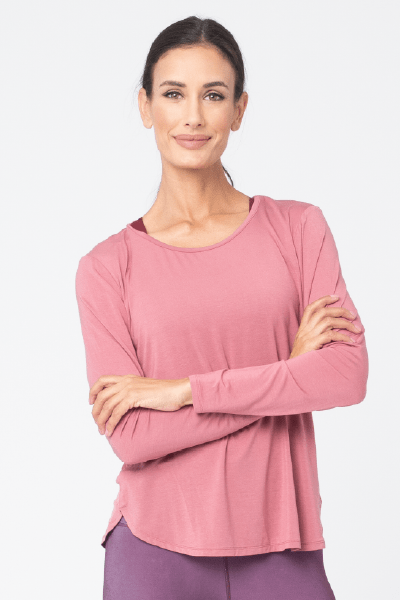Jesylyn L/S Top, Dusty Rose (Vie Active)