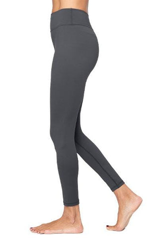 Silver Grey Solid Cotton Lycra Ankle Length Legging at Soch