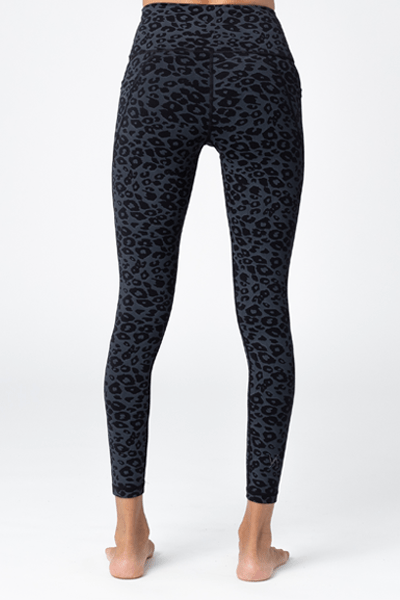 Lili Full Legging, Black/Charcoal Leopard (Vie Active) - Vie